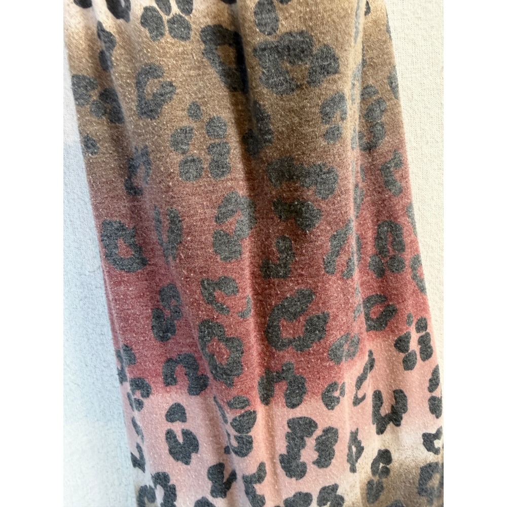 Zenana Women 1X Leopard Ombre Maxi Dress Pink Tan V-Neck Short Sleeve Pockets - Picture 9 of 10